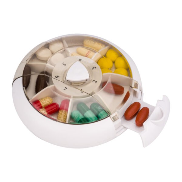Portable Round Travel Reminder Pill Box