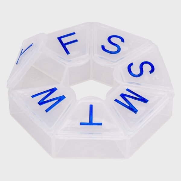 Round 7 Day Pill Box Organizer