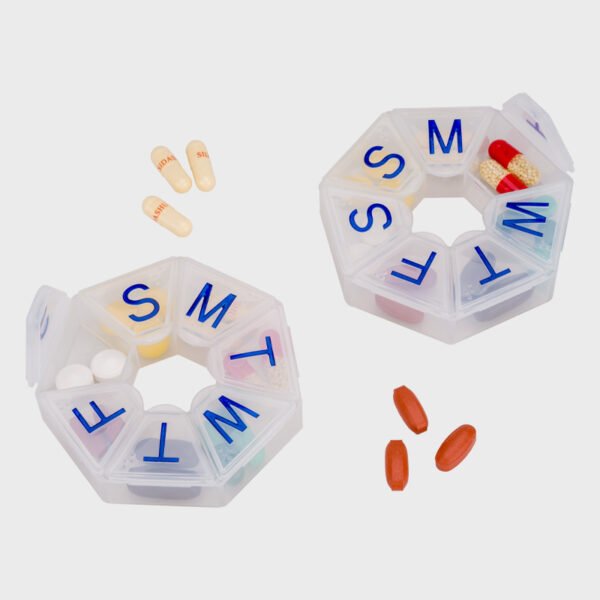Round 7 Day Pill Box Organizer