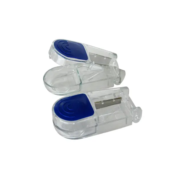 Pill Box With Stainless Steel Blade Pill Cutter