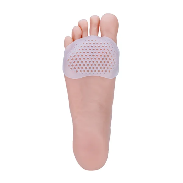 White Soft Gel Silicone Insoles Forefoot Pads Breathable Corrector Cushion
