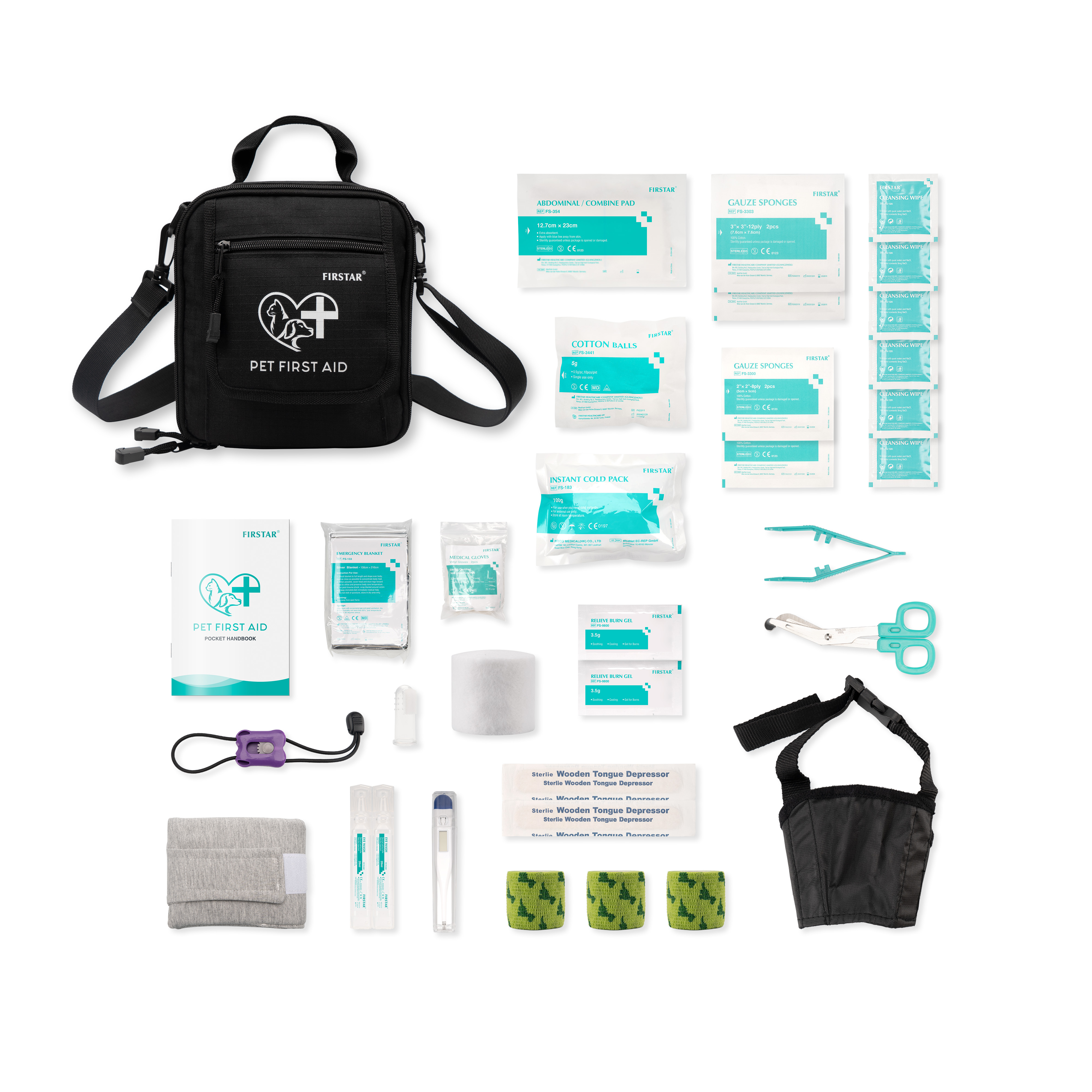 Firstar Pet First Aid And Care Kits FIRSTAR pet first aid kit with organized supplies